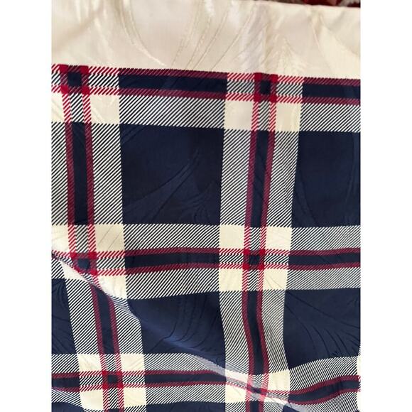 Vintage Polo by Ralph Lauren Blue & Red Plaid 100% Silk Square Scarf Set of 2 - Picture 7 of 11